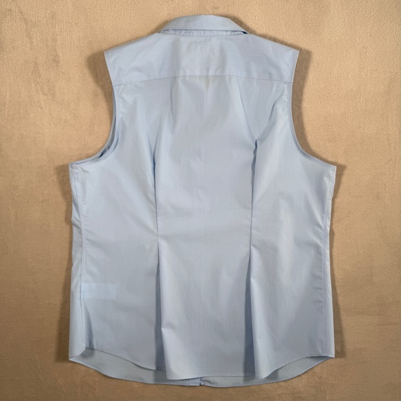 Ralph Lauren Shirt Womens Size X Large Light Blue Sleeveless Stretch Non Iron - Picture 5 of 11